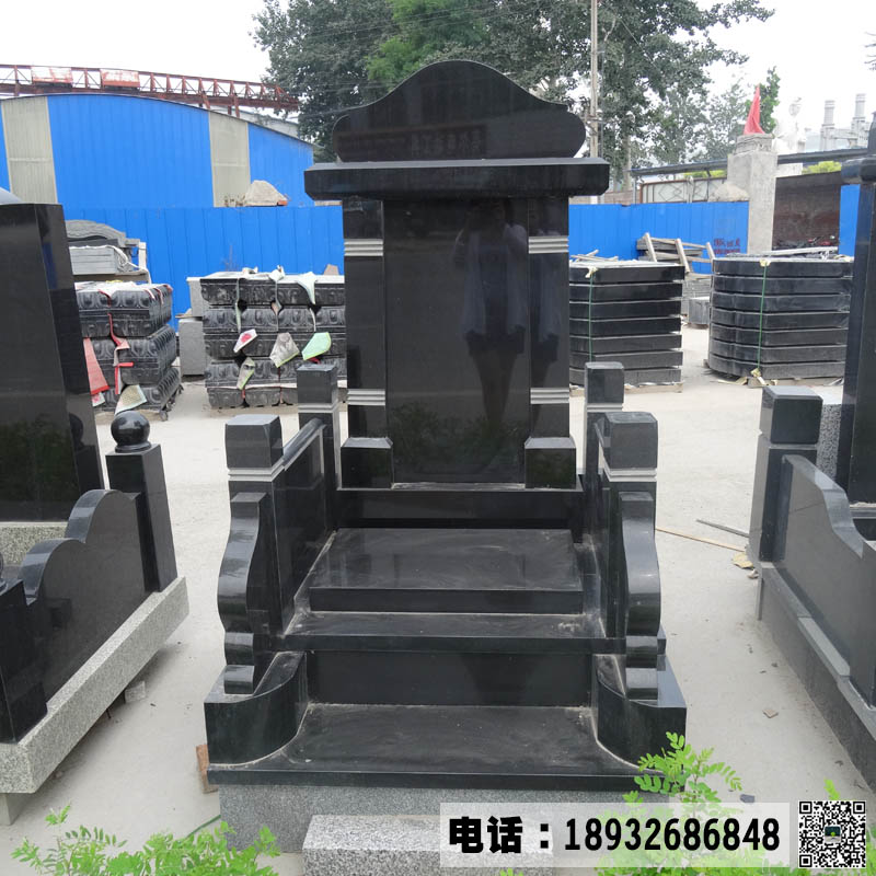 石雕墓碑市场价格,中国黑石雕墓碑造型加工厂,墓碑定制造型报价-04